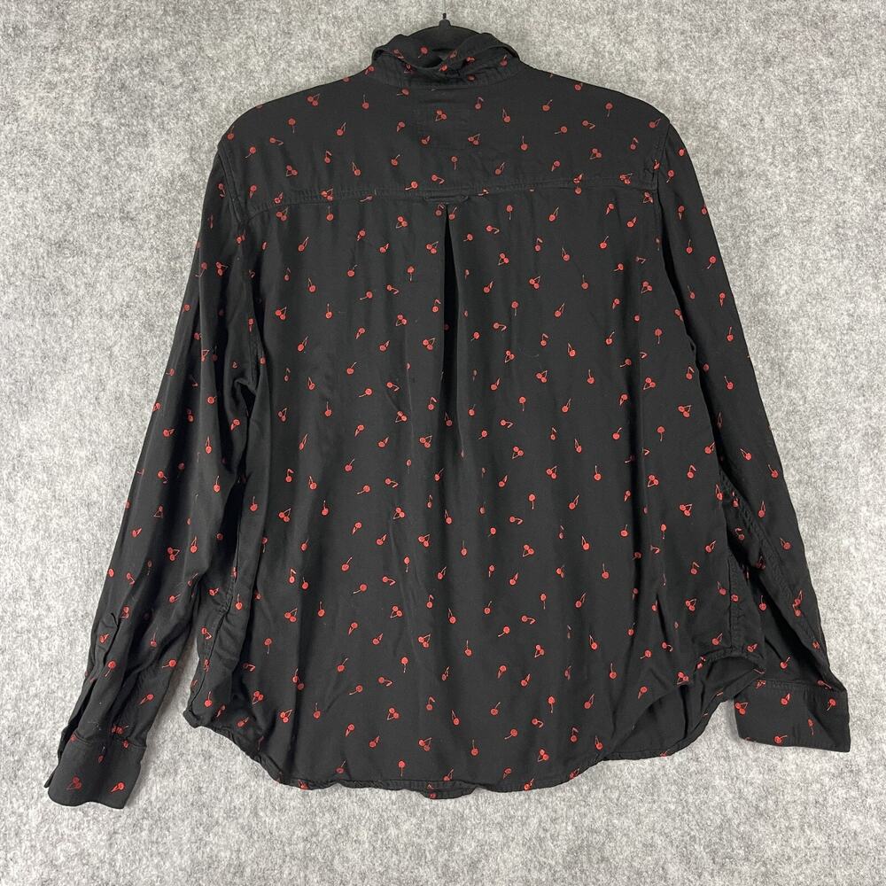 Revolve Rails Rocsi Top Womens Large Metallic Cherries Button Down Lightweight - Picture 11 of 16